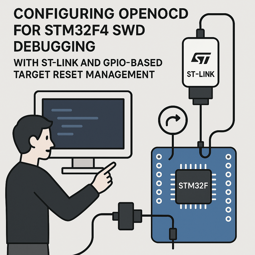 how to configure openocd for stm32f4 swd debugging with st link