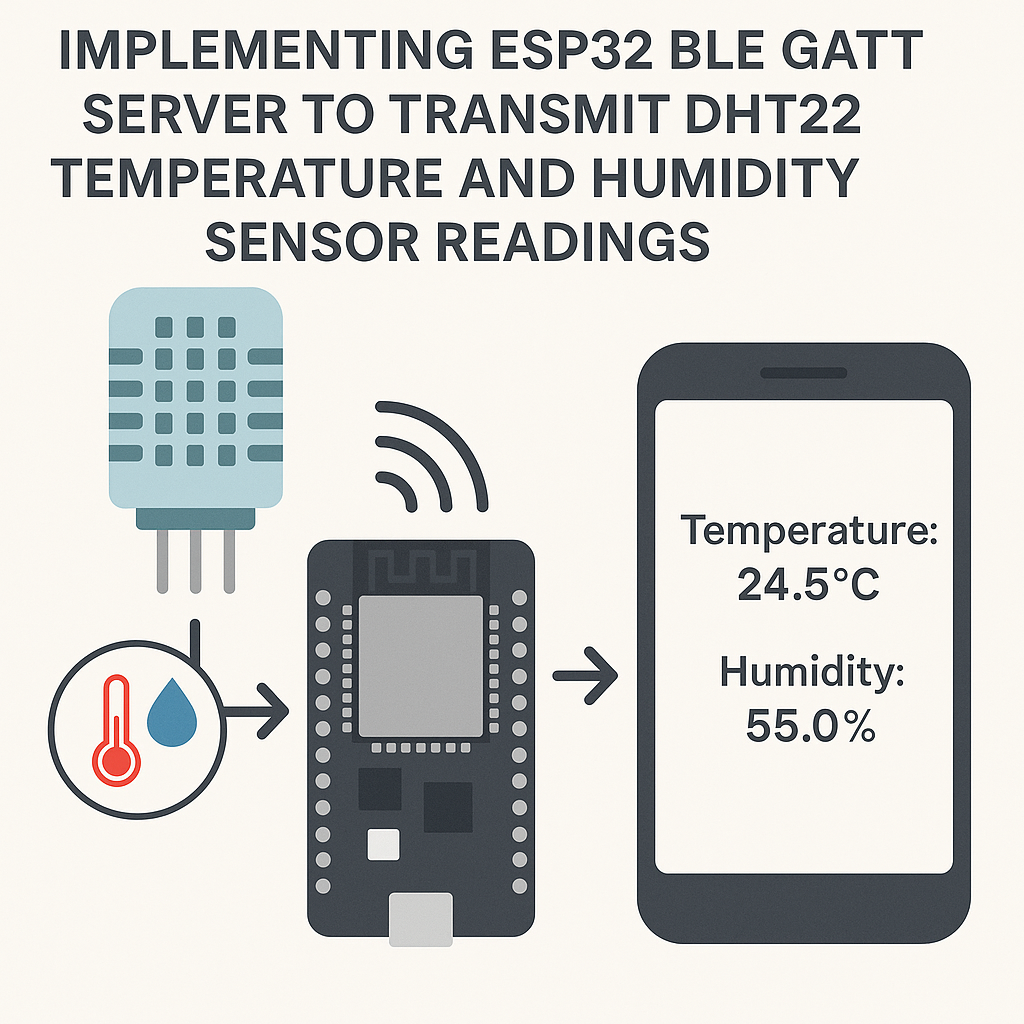 how to set up esp32 ble gatt server for dht22 sensor data transmission