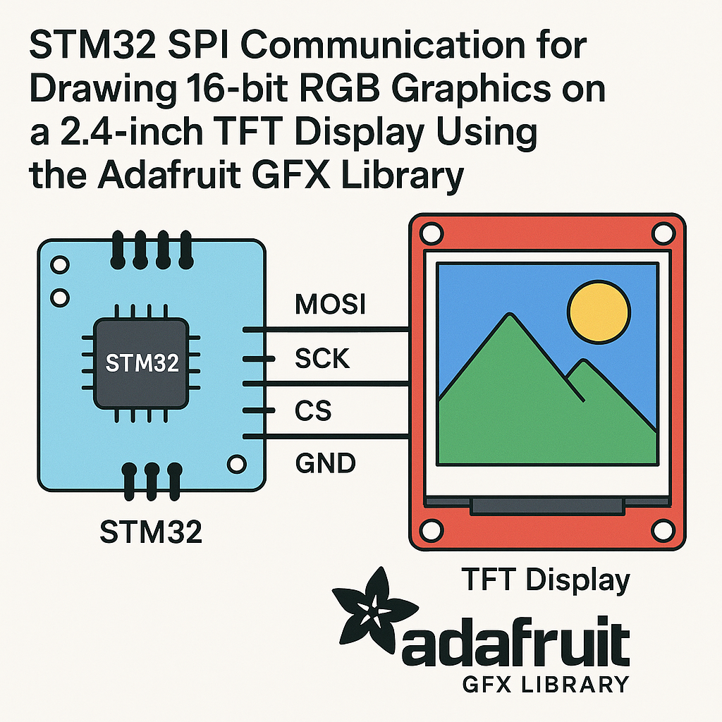 stm32 spi communication draw 16 bit rgb graphics on 2 4 inch tft display