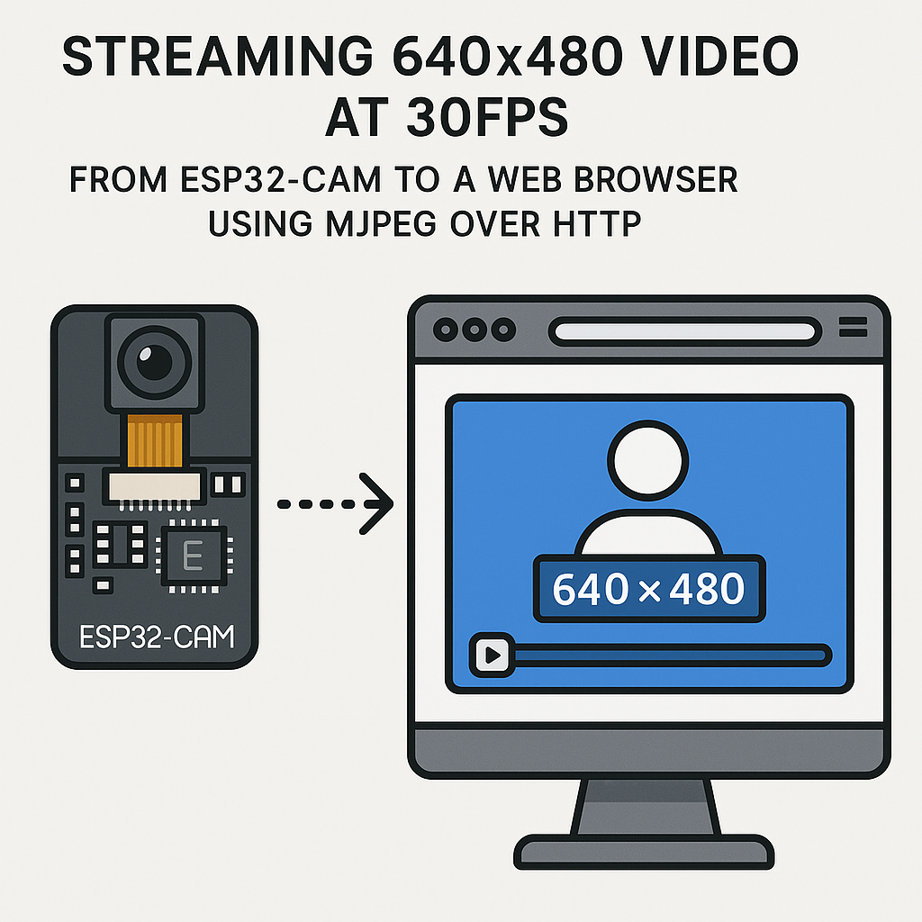 stream 640x480 video from esp32 cam to browser using mjpeg over http