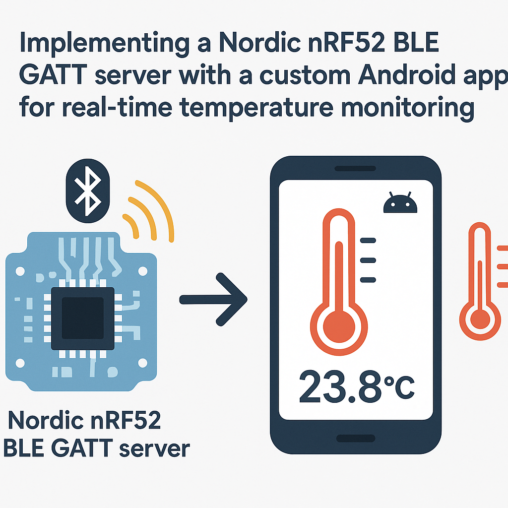 build a nordic nrf52 ble gatt server and android app for temperature tracking