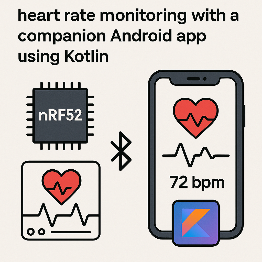 build an nrf52 ble gatt heart rate monitor with android kotlin app