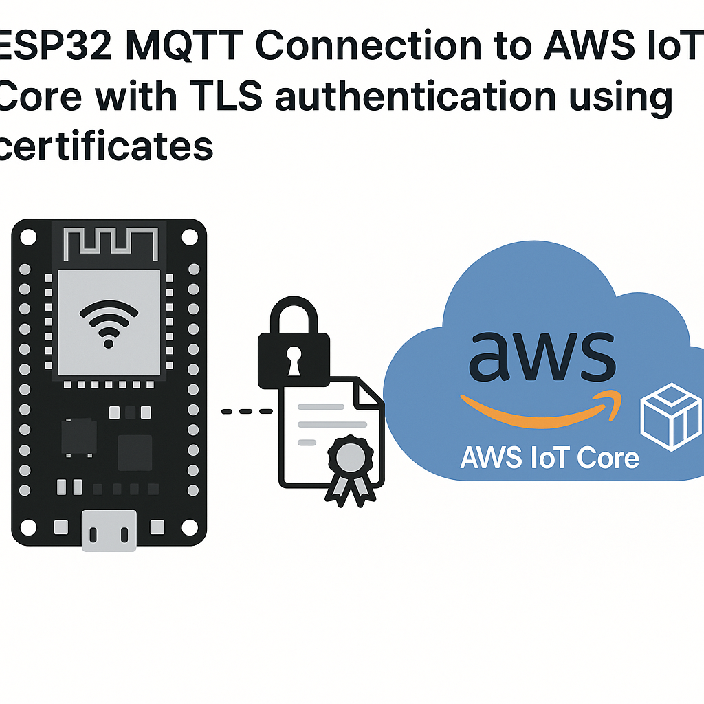 connect esp32 to aws iot core via mqtt with tls certificate authentication