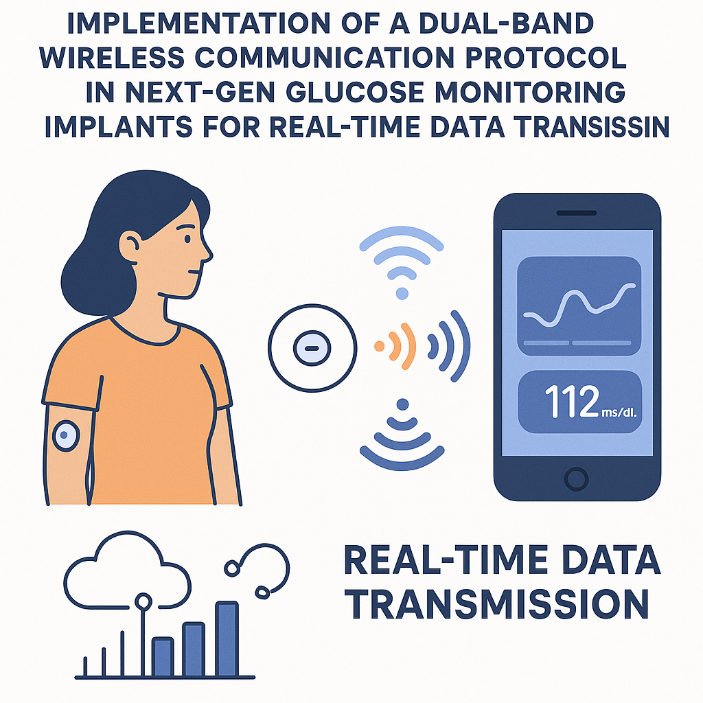 dual band wireless protocol for real time glucose monitoring implants