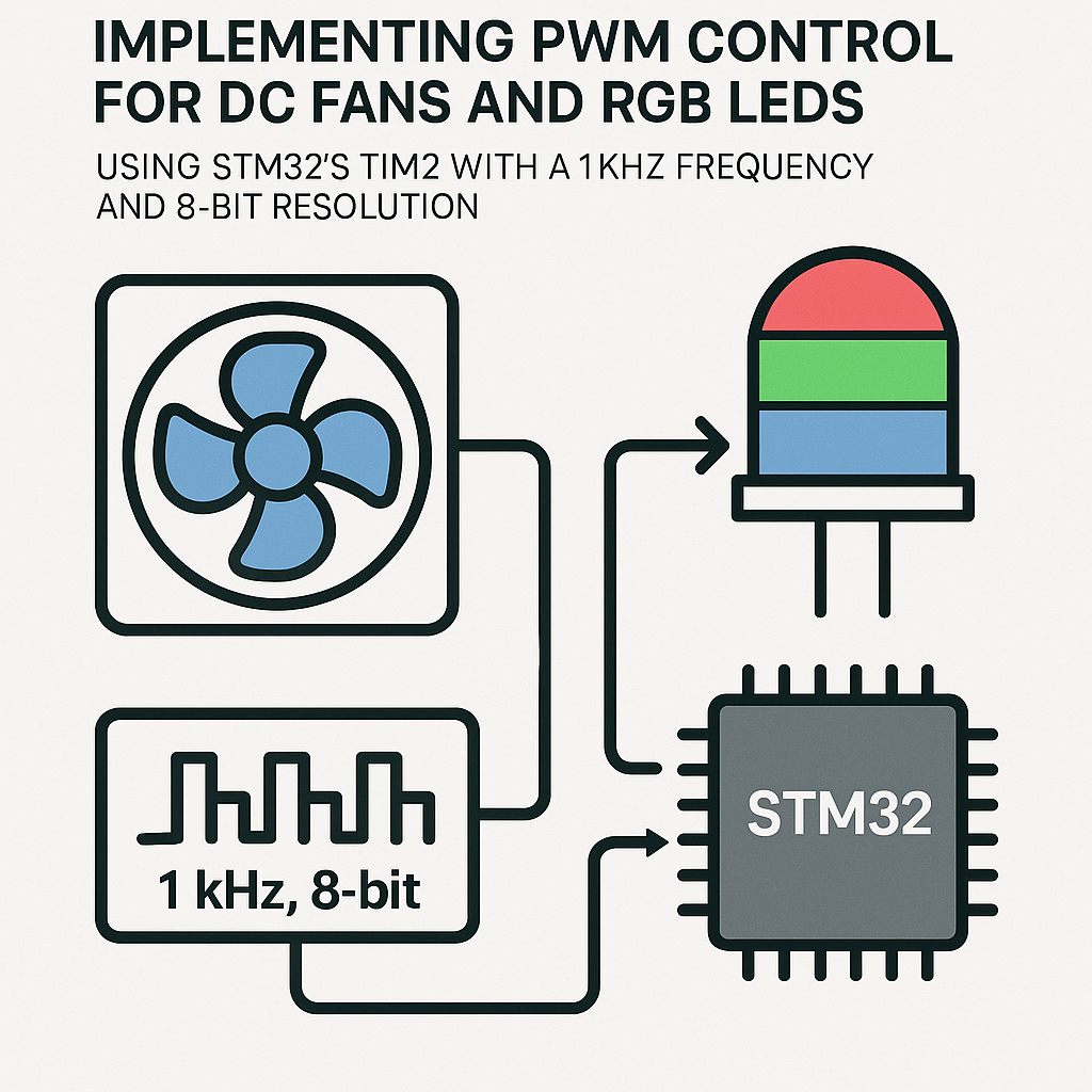 how to implement pwm control for dc fans and rgb leds with stm32 tim2