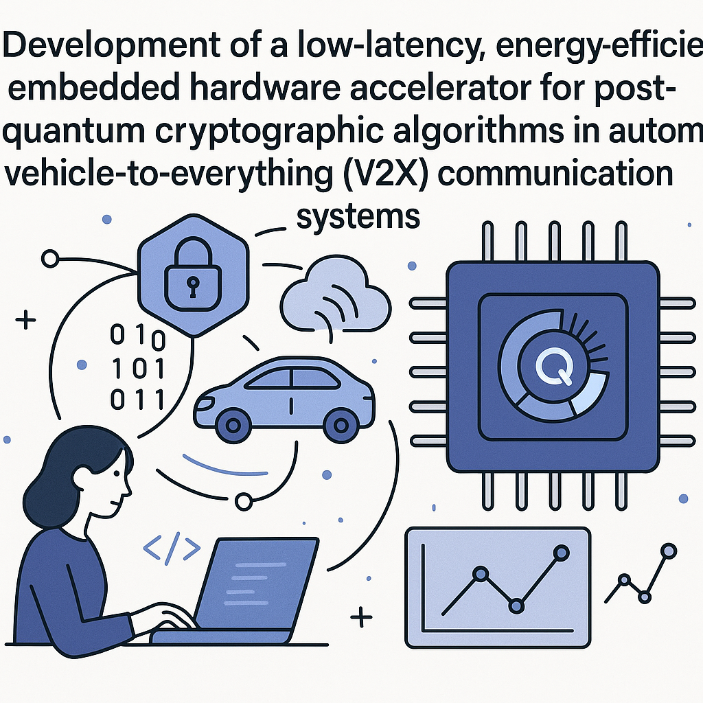 low latency energy efficient embedded hardware for v2x post quantum cryptography