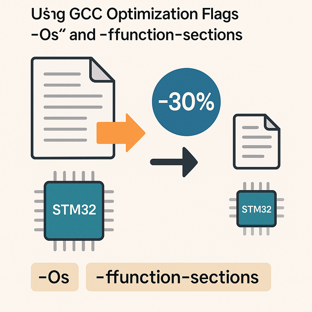 reduce stm32 firmware size by 30 with gcc optimization flags